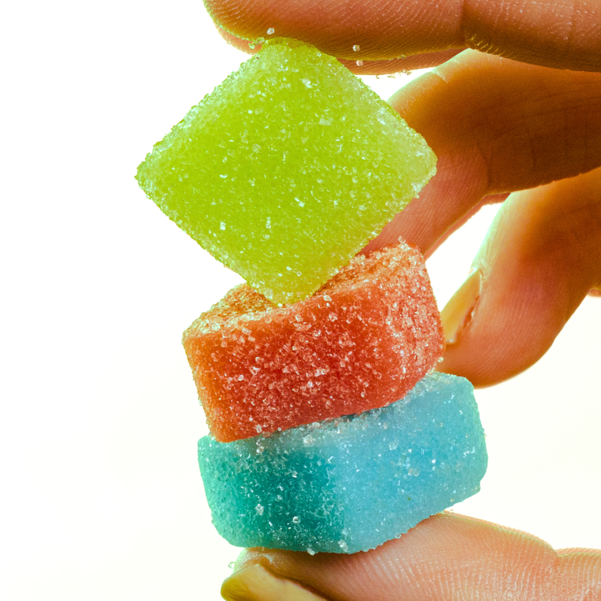 Crave gummies in all three flavours alongside real fruit